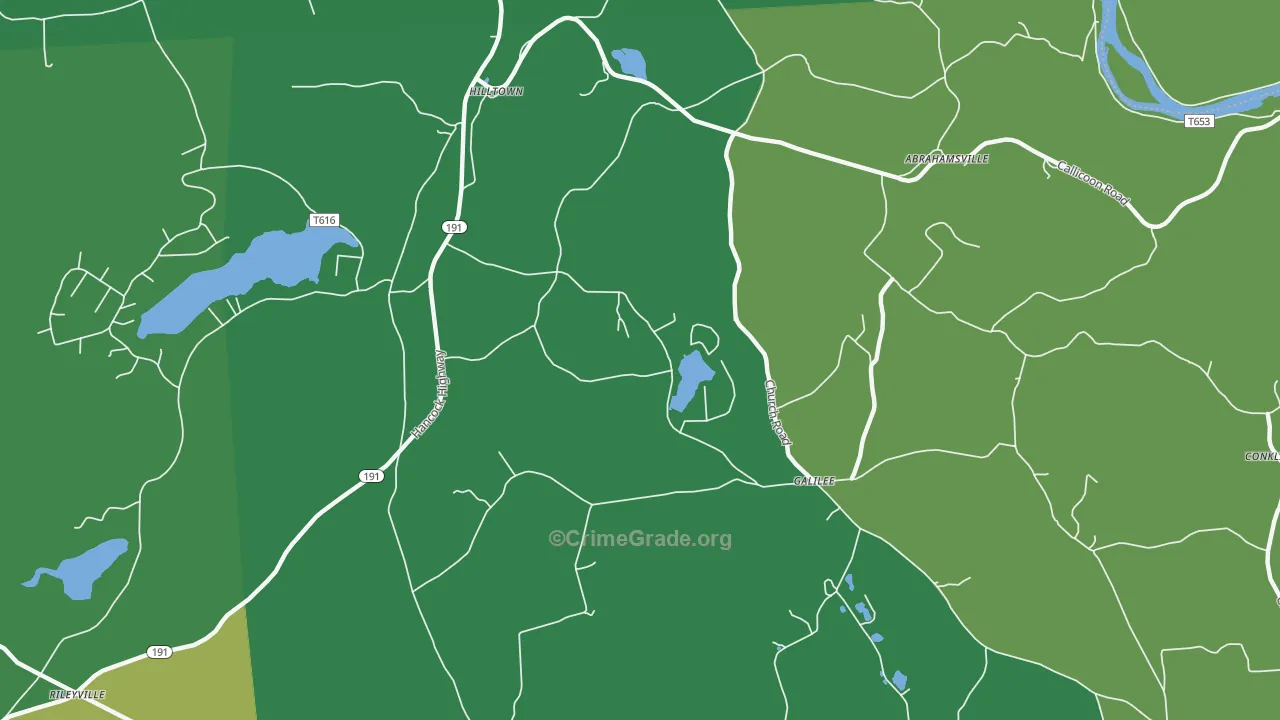 Galilee, PA Map of Vehicle Theft Rates