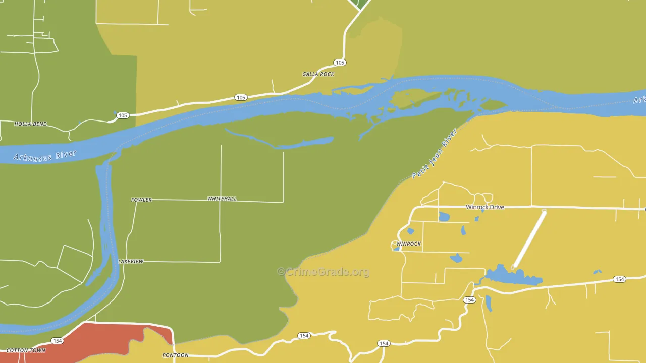 Galla Rock, AR Map of Vehicle Theft Rates