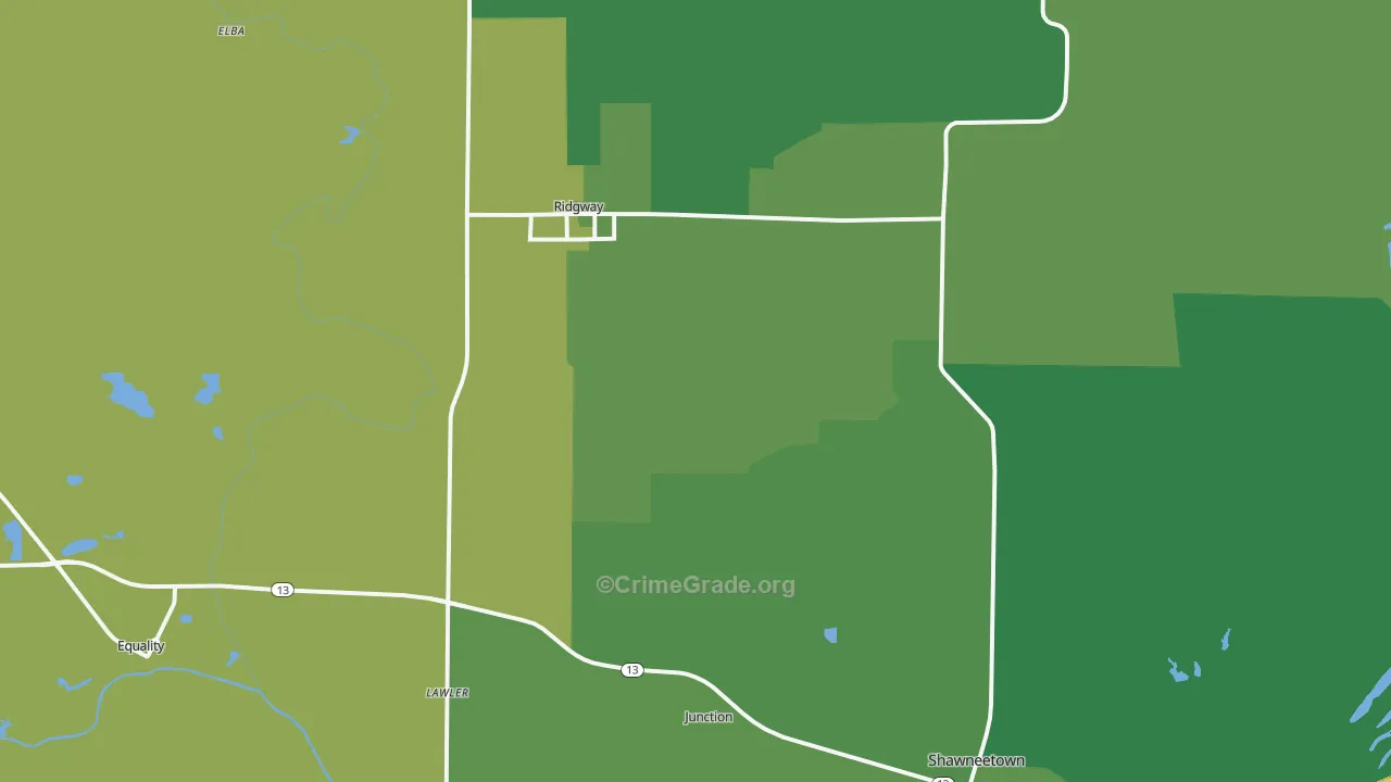 Gallatin County, IL Map of Vehicle Theft Rates
