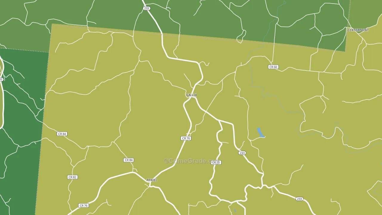Gallia, OH Map of Vehicle Theft Rates