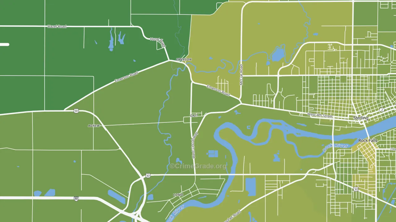 Galt, IL Map of Vehicle Theft Rates