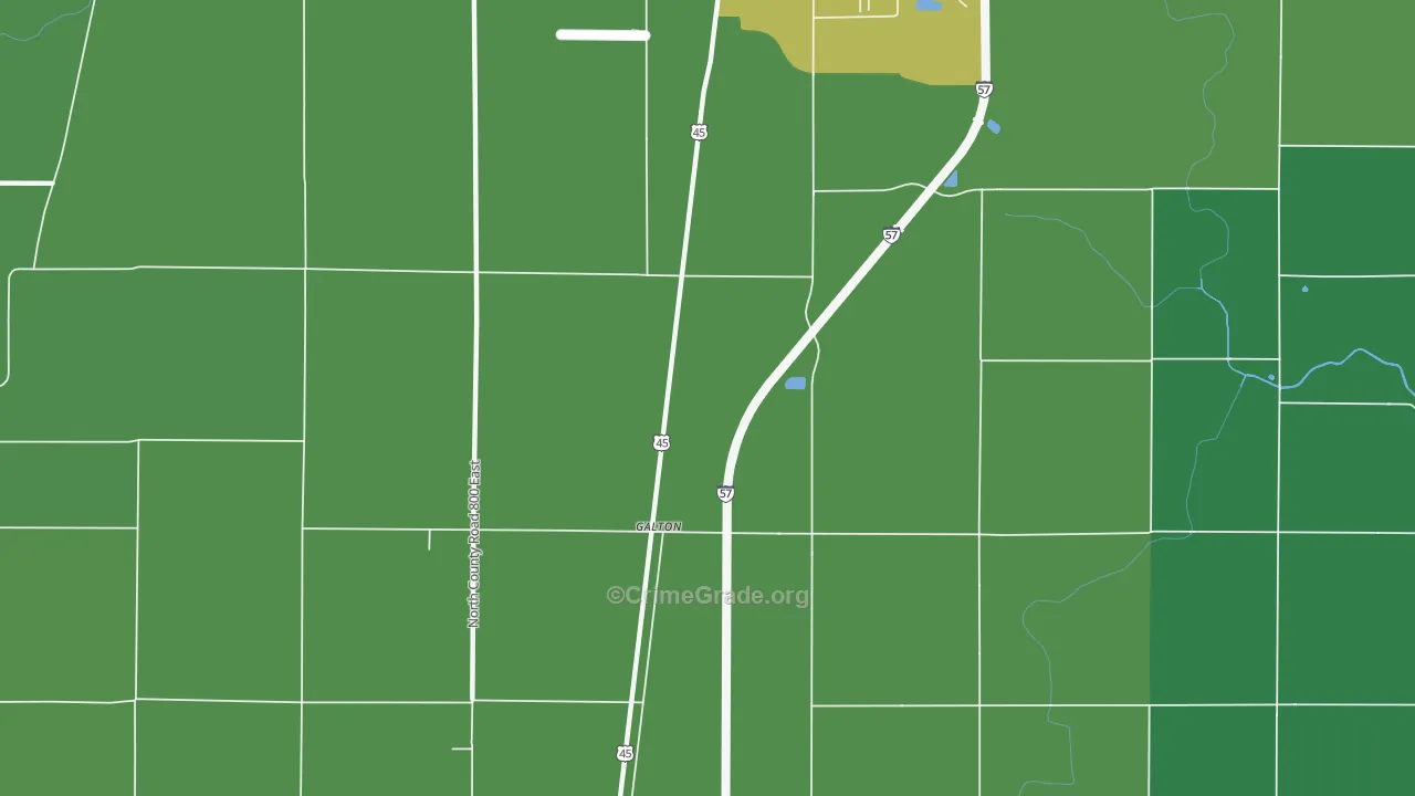 Galton, IL Map of Vehicle Theft Rates