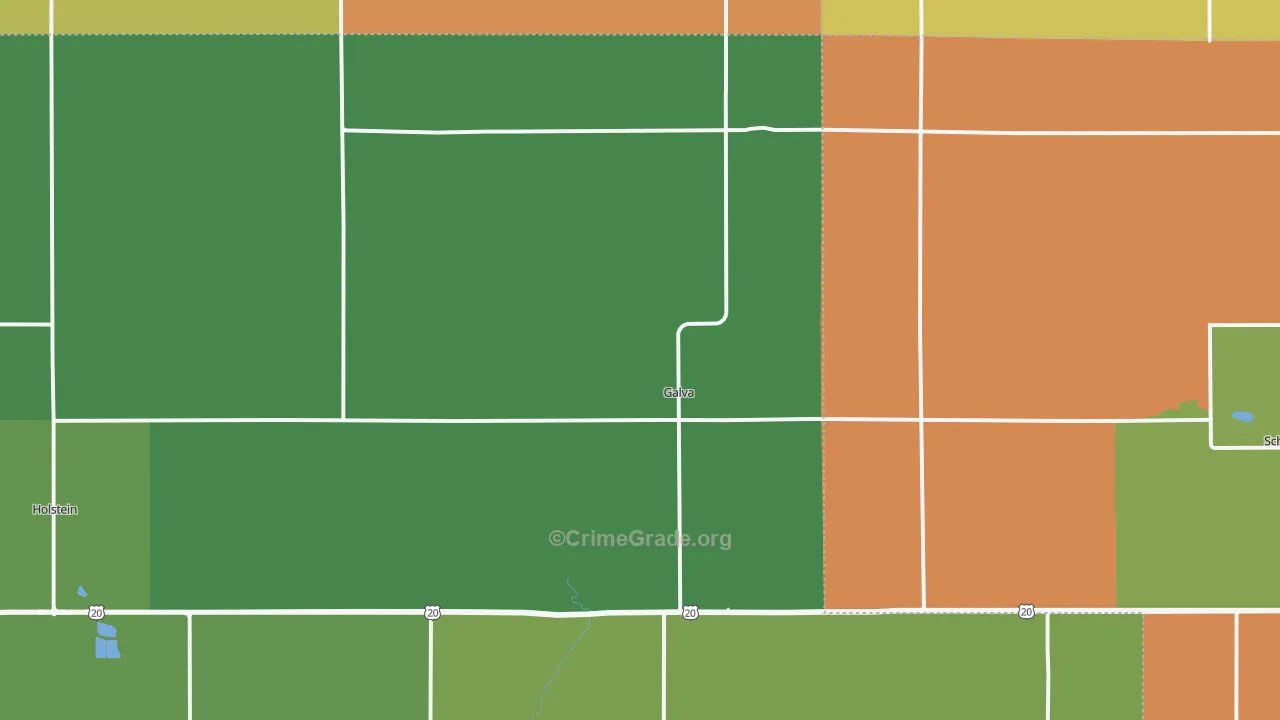 Galva, IA Map of Vehicle Theft Rates