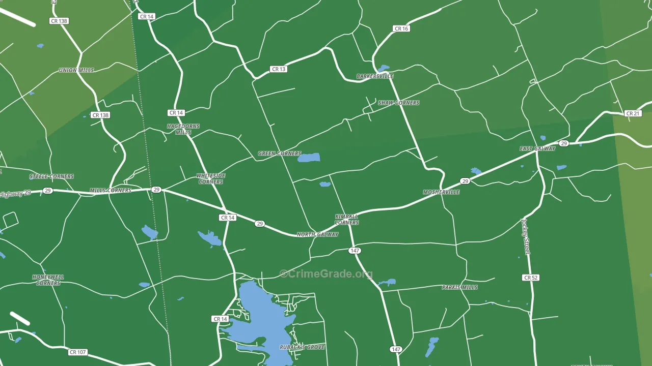 Galway, NY Map of Vehicle Theft Rates