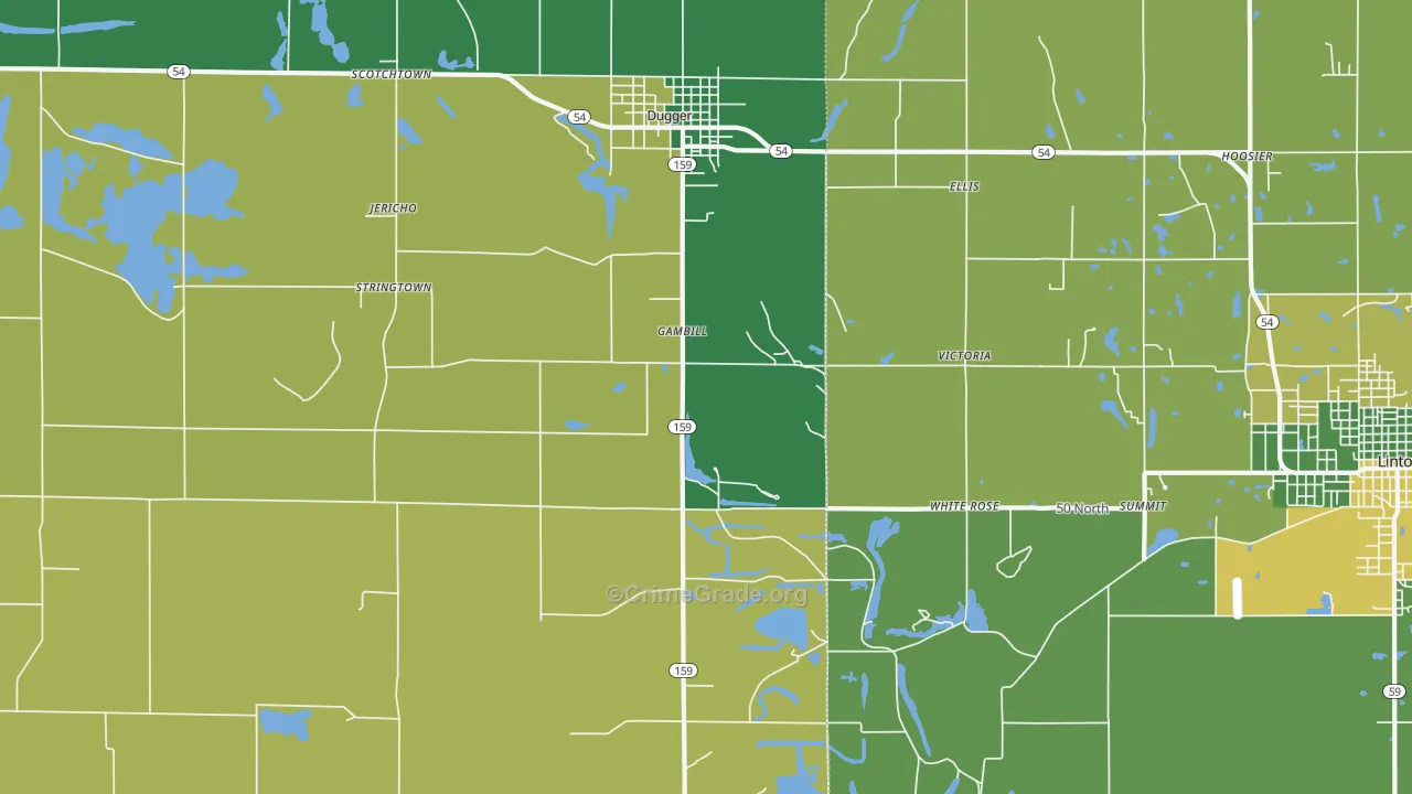 Gambill, IN Map of Vehicle Theft Rates