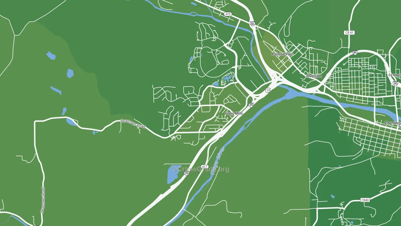 Gang Mills, NY Map of Vehicle Theft Rates
