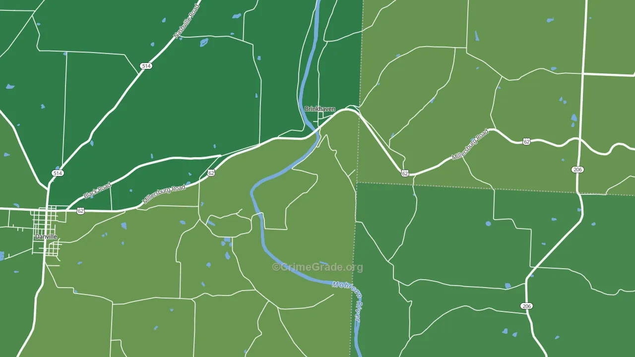 Gann, OH Map of Vehicle Theft Rates