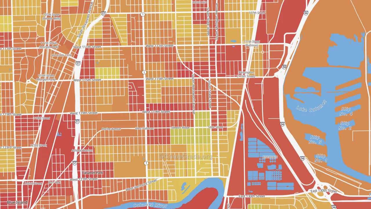 Gano, Chicago, IL Map of Vehicle Theft Rates