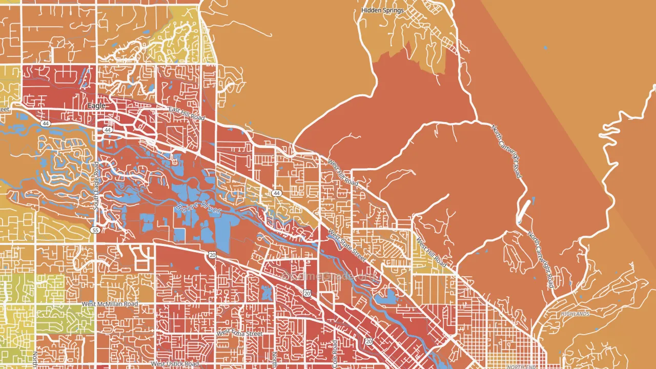 Garden City, ID Map of Vehicle Theft Rates