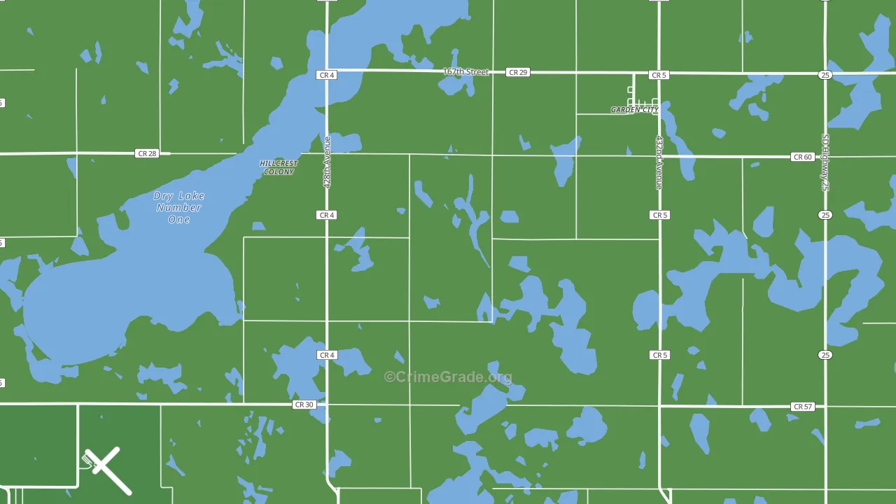 Garden City, SD Map of Vehicle Theft Rates