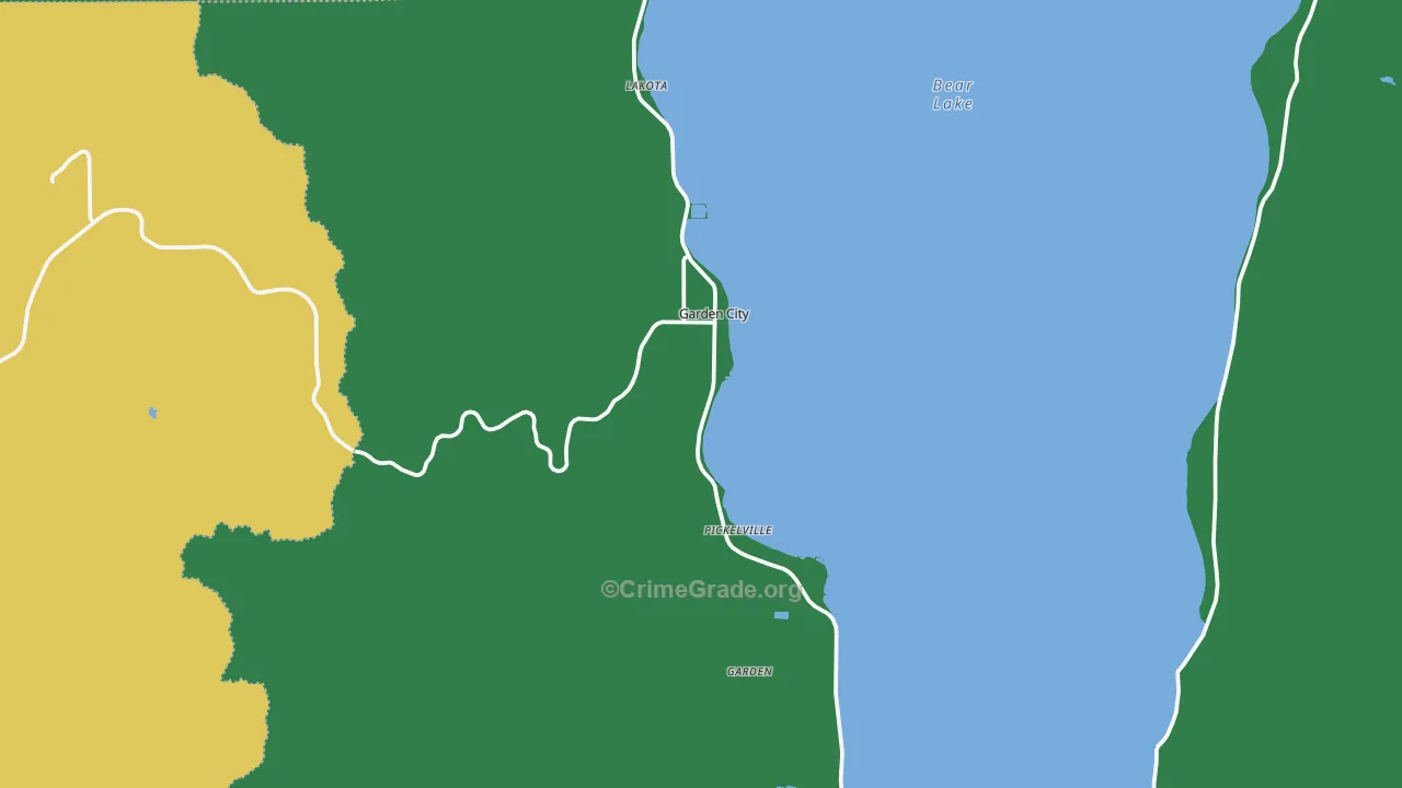Garden City, UT Map of Vehicle Theft Rates