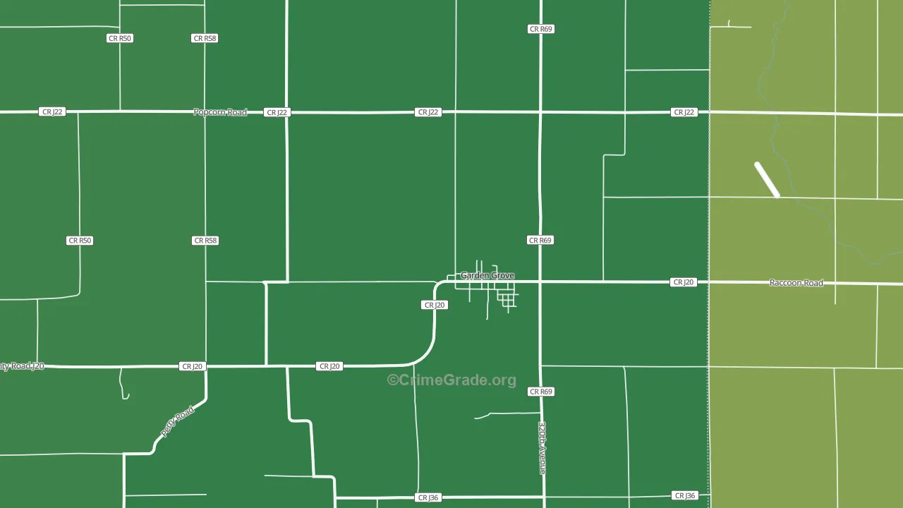 Garden Grove, IA Map of Vehicle Theft Rates