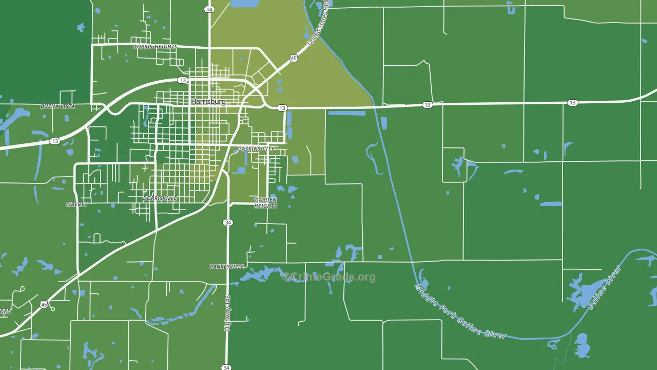 Garden Heights, IL Map of Vehicle Theft Rates