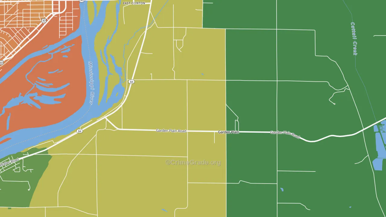 Garden Plain, IL Map of Vehicle Theft Rates