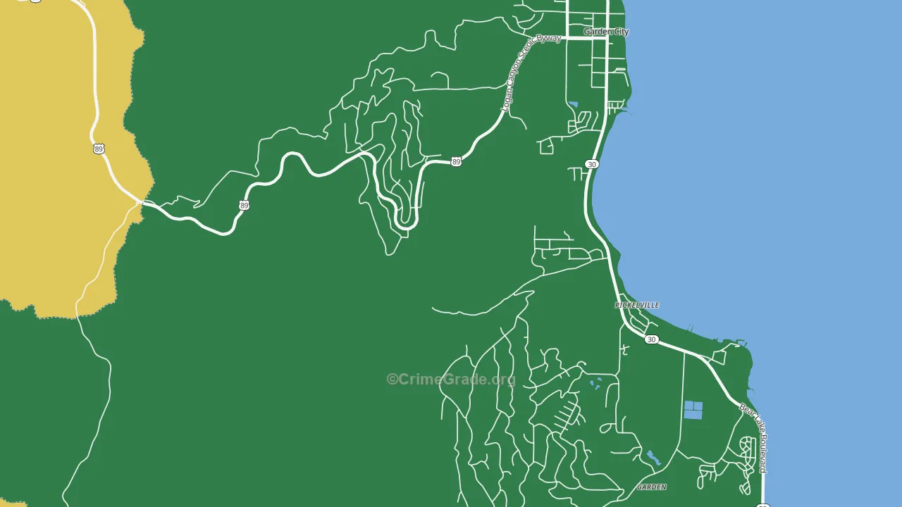 Garden, UT Map of Vehicle Theft Rates
