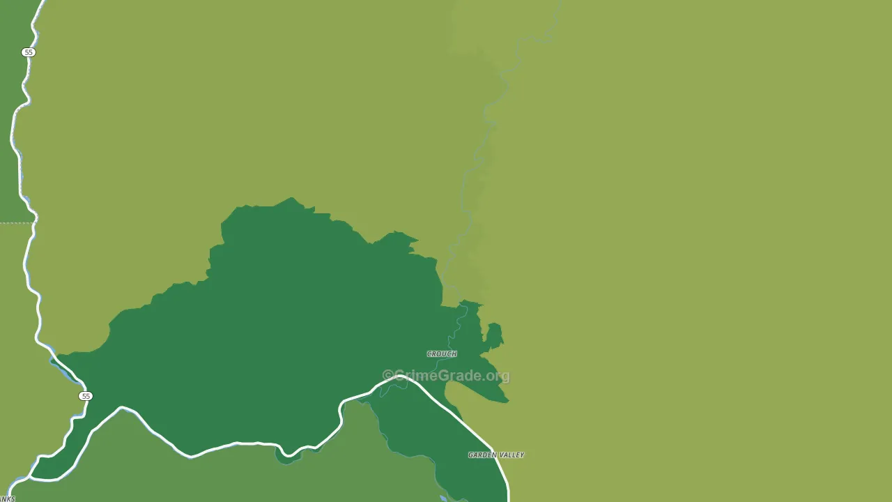 Garden Valley, ID Map of Vehicle Theft Rates
