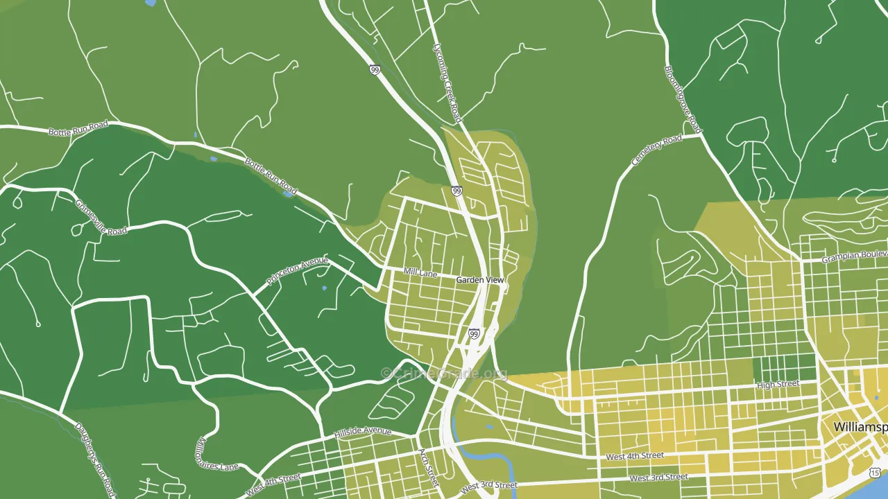 Garden View, PA Map of Vehicle Theft Rates