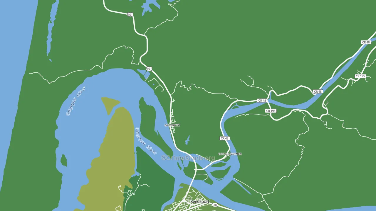 Gardiner, OR Map of Vehicle Theft Rates