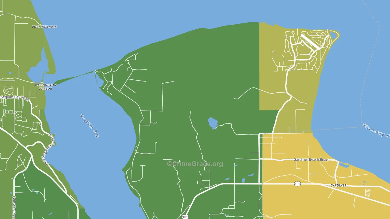 Gardiner, WA Map of Vehicle Theft Rates
