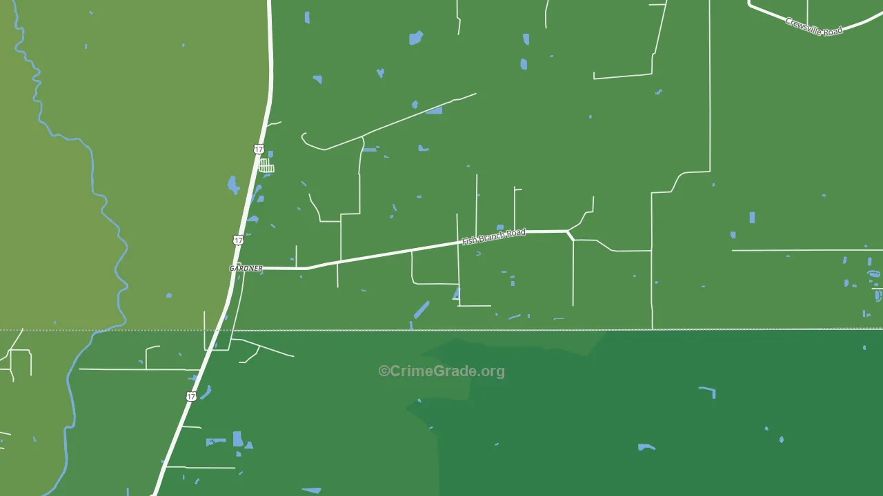Gardner, FL Map of Vehicle Theft Rates