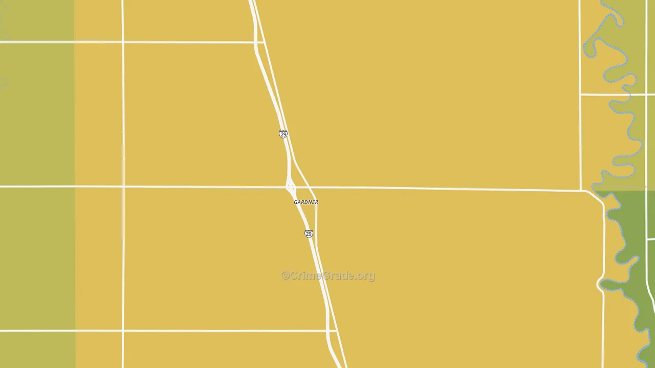 Gardner, ND Map of Vehicle Theft Rates