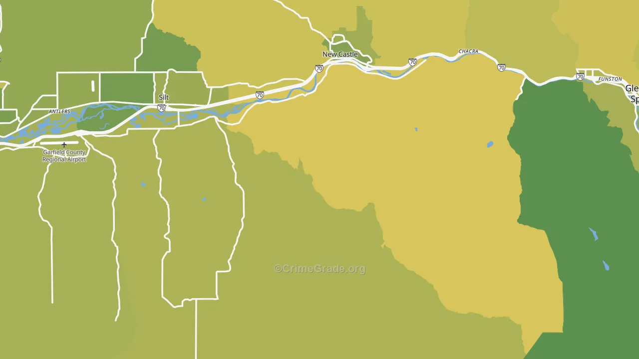 Garfield County, CO Map of Vehicle Theft Rates