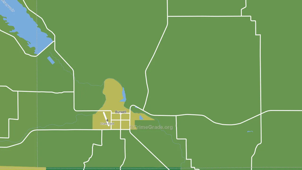 Garfield County, NE Map of Vehicle Theft Rates