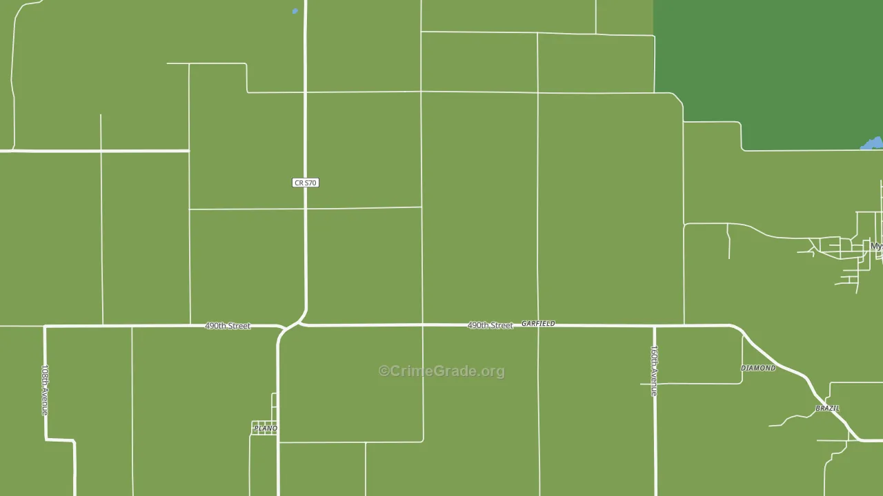 Garfield, IA Map of Vehicle Theft Rates