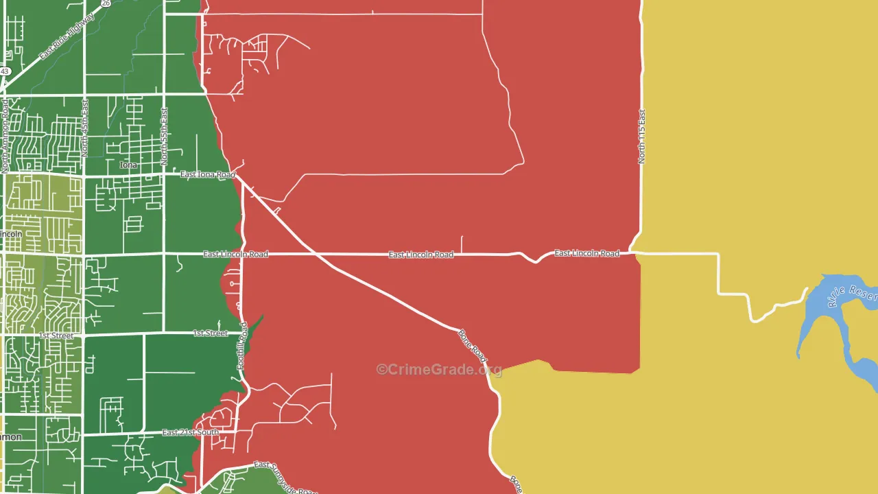 Garfield, ID Map of Vehicle Theft Rates