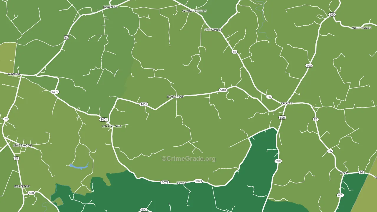 Garfield, KY Map of Vehicle Theft Rates