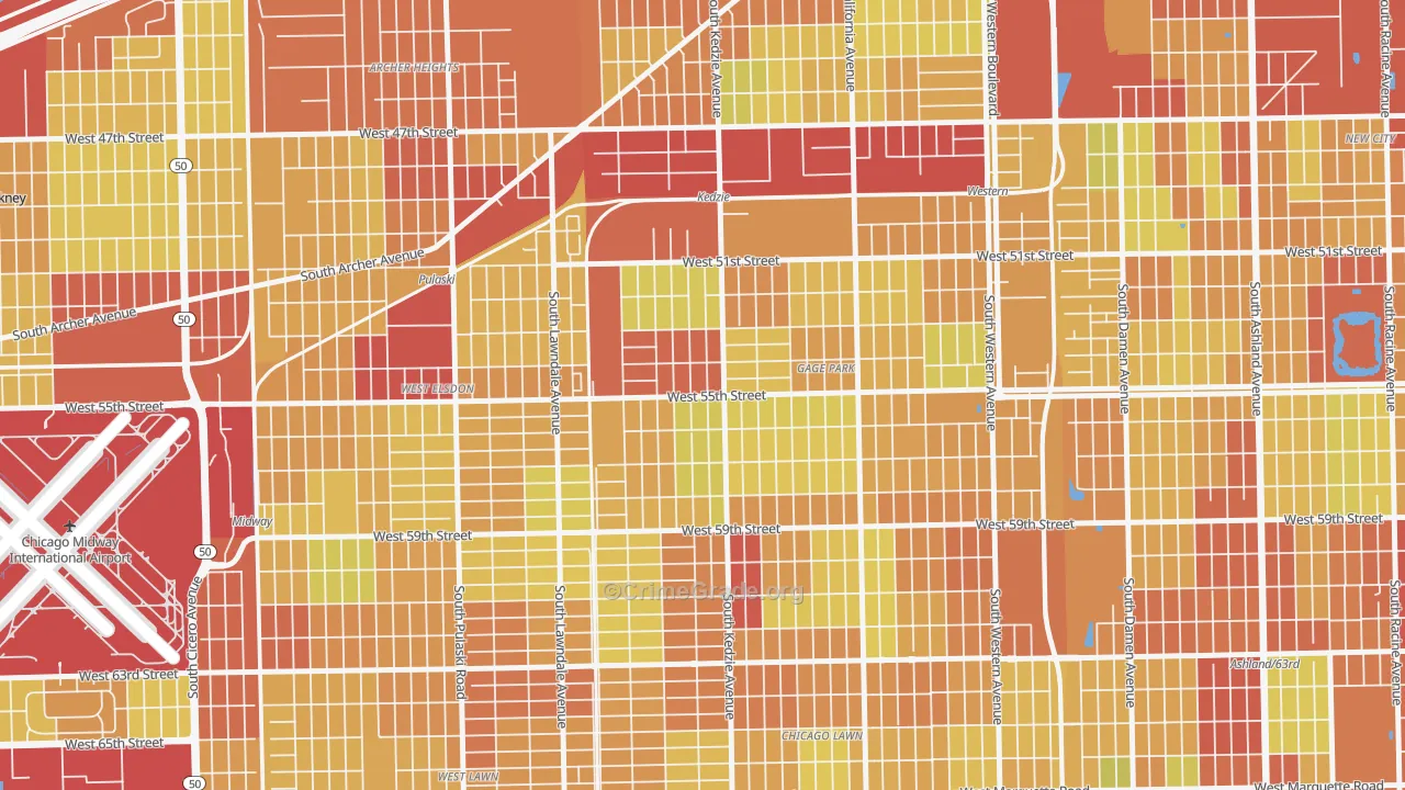 Garfield Manor, Chicago, IL Map of Vehicle Theft Rates