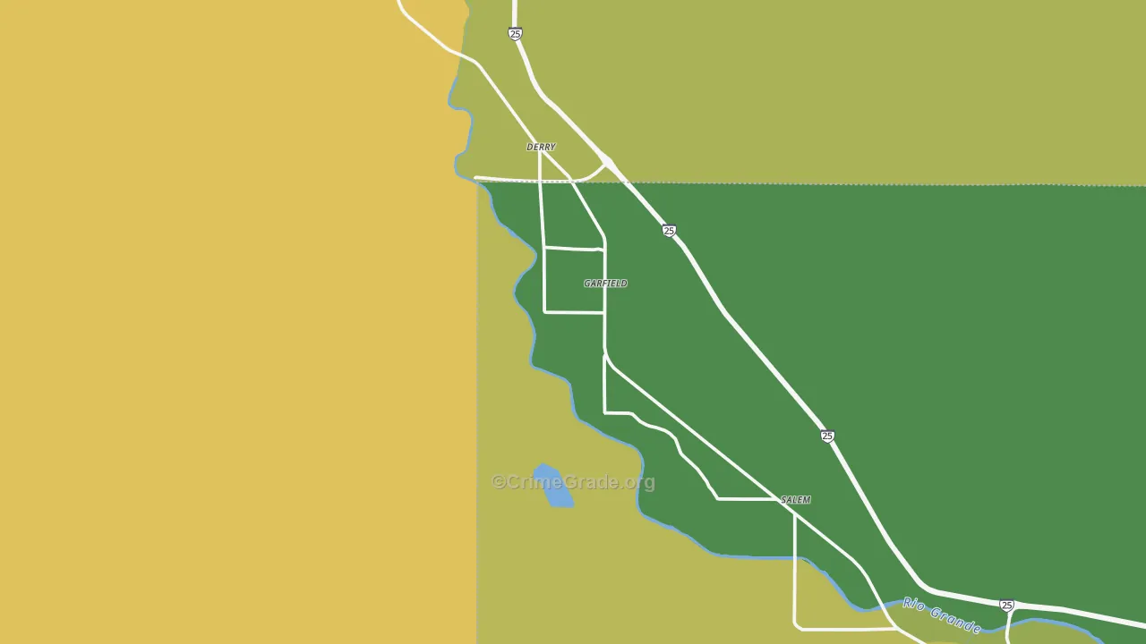 Garfield, NM Map of Vehicle Theft Rates