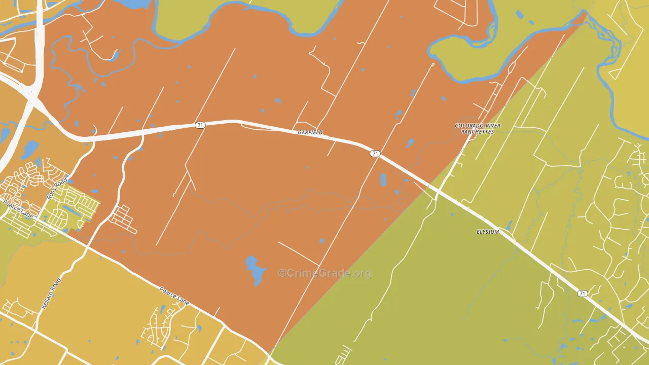 Garfield, TX Map of Vehicle Theft Rates