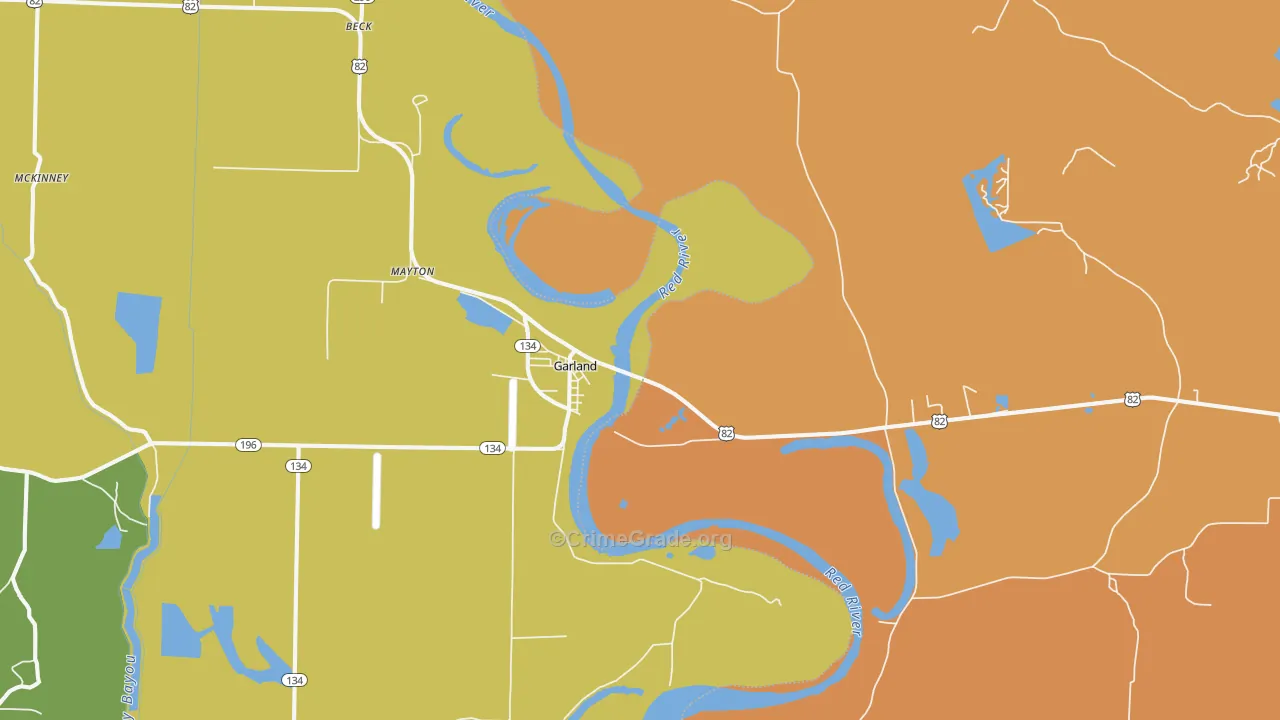 Garland, AR Map of Vehicle Theft Rates