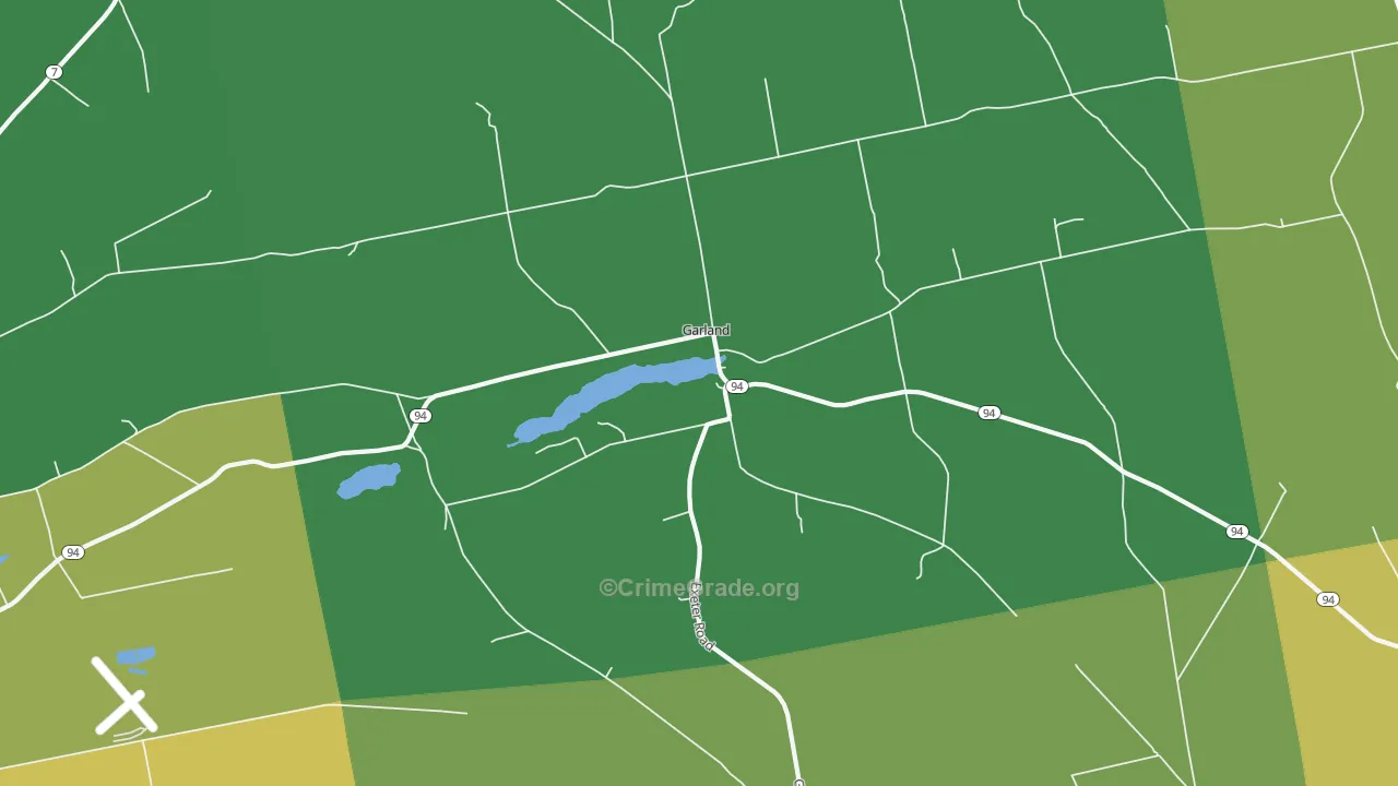 Garland, ME Map of Vehicle Theft Rates