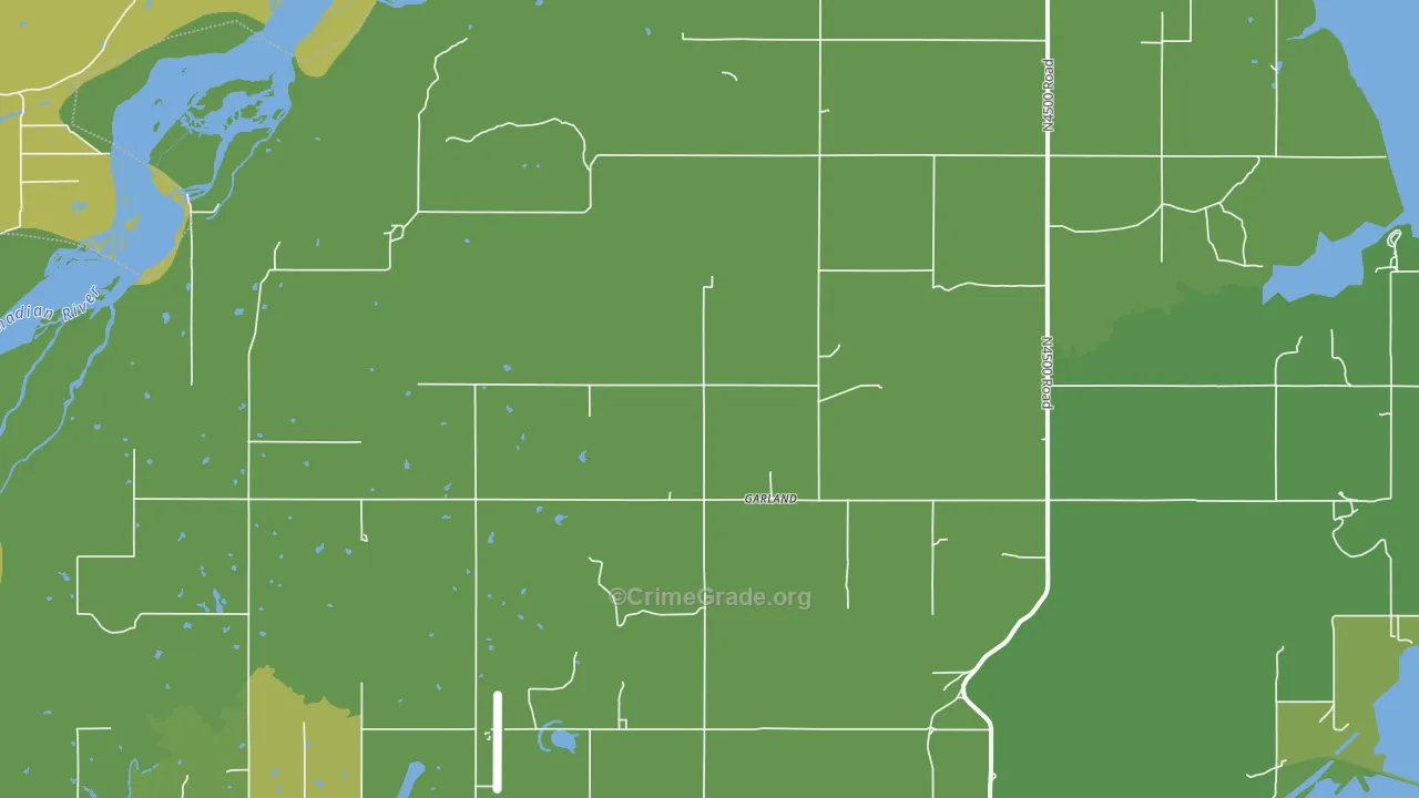Garland, OK Map of Vehicle Theft Rates