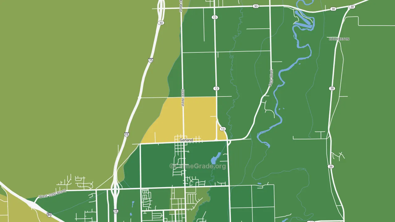 Garland, UT Map of Vehicle Theft Rates