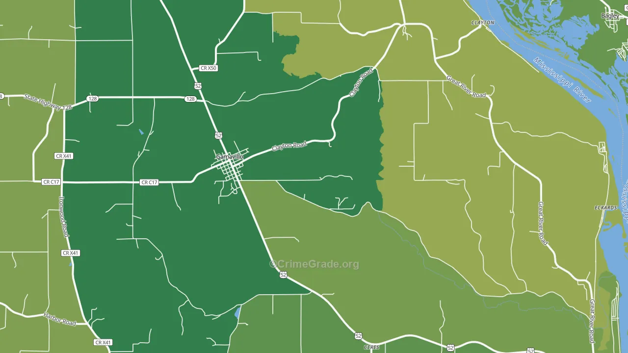 Garnavillo, IA Map of Vehicle Theft Rates