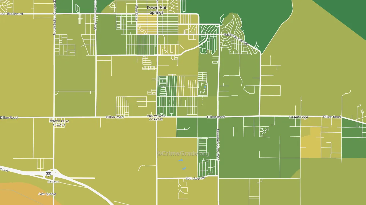 Garnet, CA Map of Vehicle Theft Rates