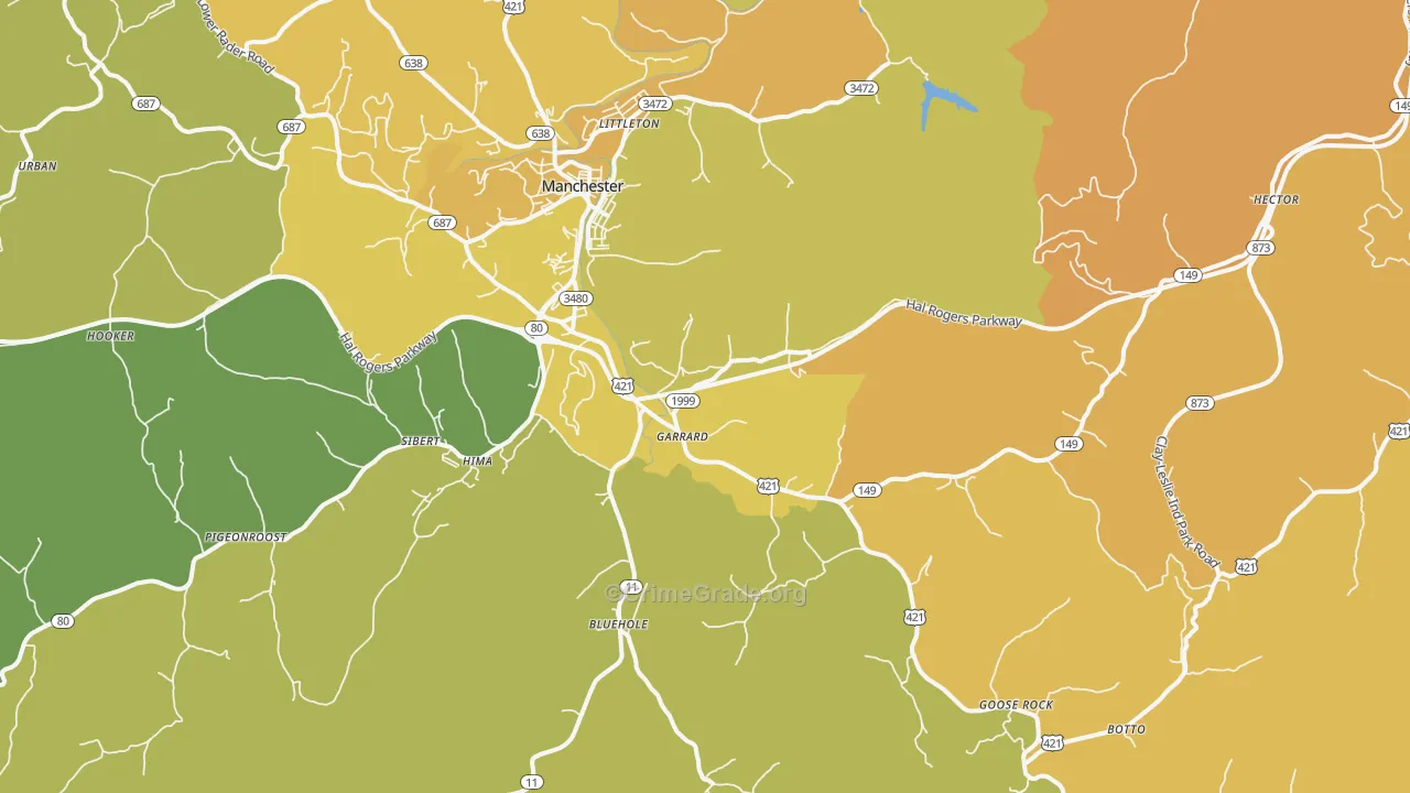 Garrard, KY Map of Vehicle Theft Rates