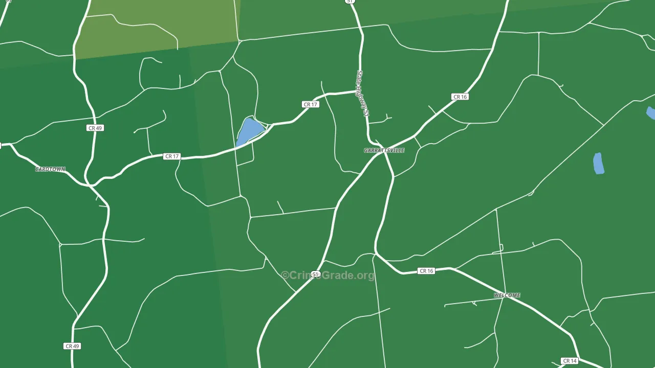 Garrattsville, NY Map of Vehicle Theft Rates