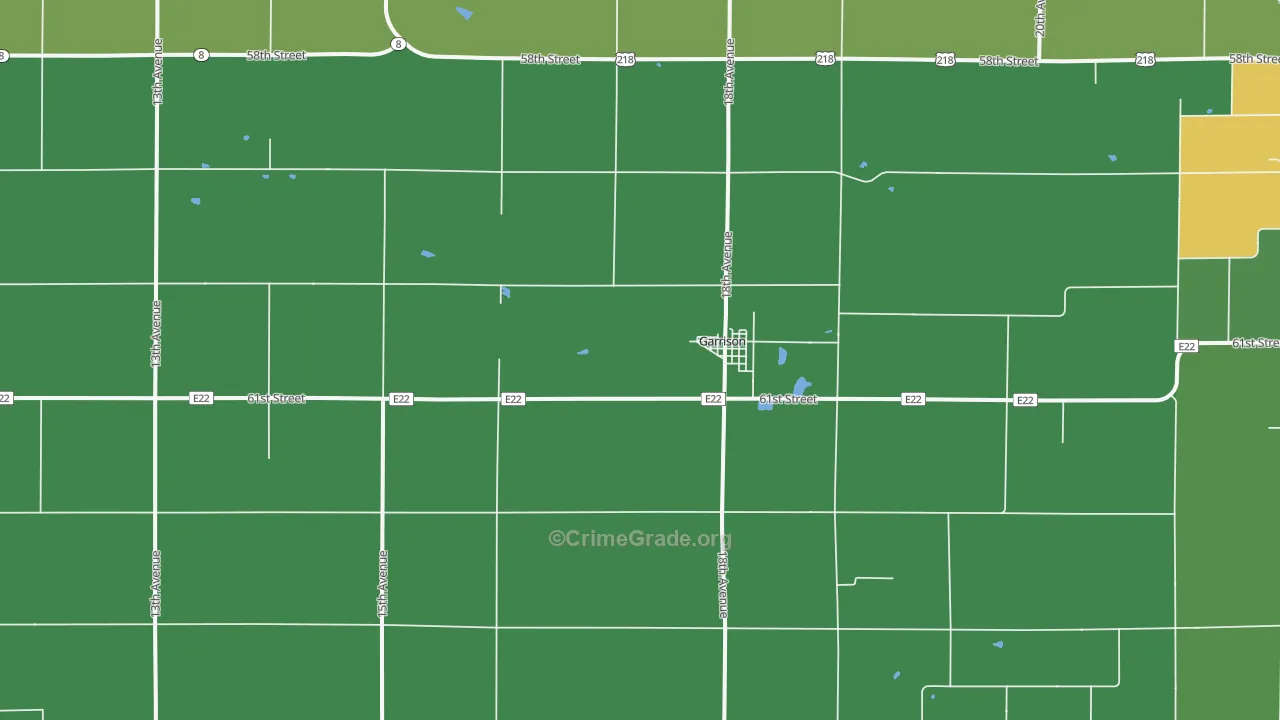 Garrison, IA Map of Vehicle Theft Rates