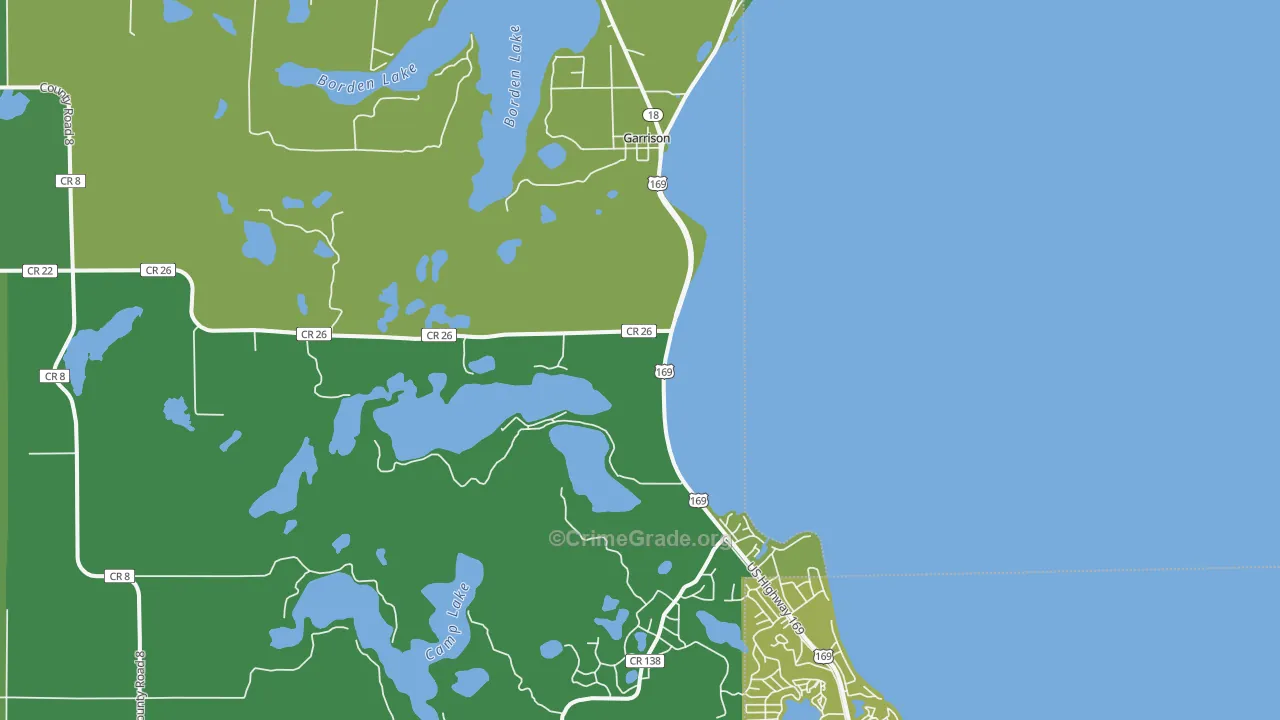 Garrison, MN Map of Vehicle Theft Rates