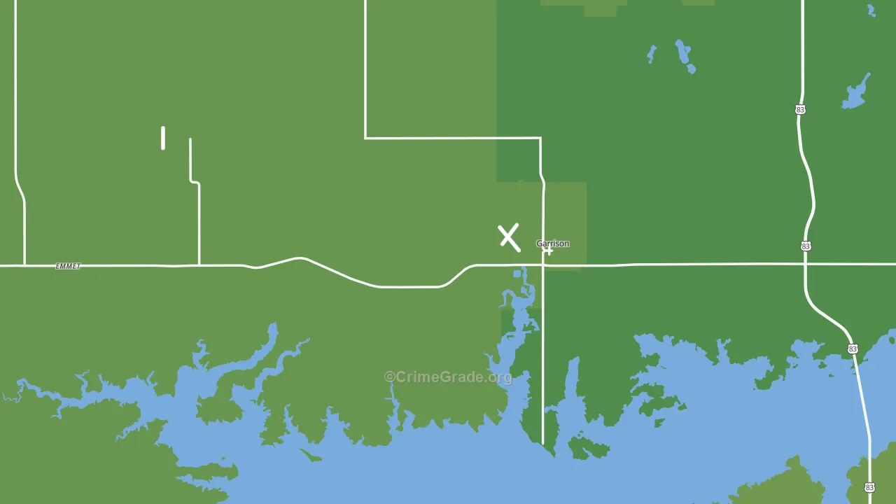 Garrison, ND Map of Vehicle Theft Rates