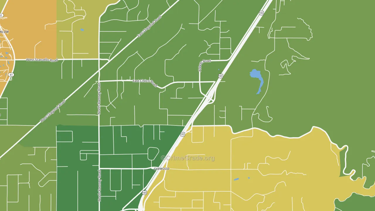 Garwood, ID Map of Vehicle Theft Rates
