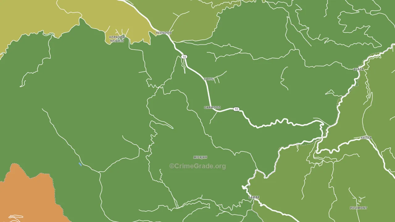 Garwood, WV Map of Vehicle Theft Rates