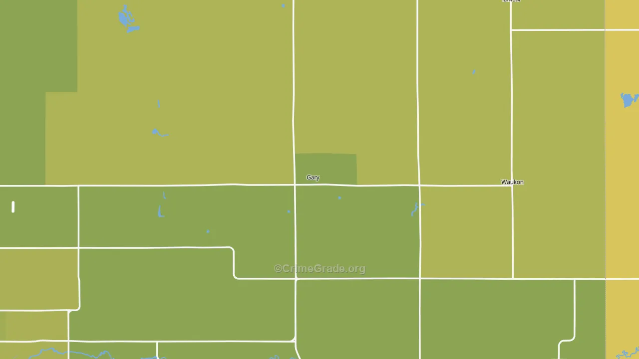 Gary, MN Map of Vehicle Theft Rates