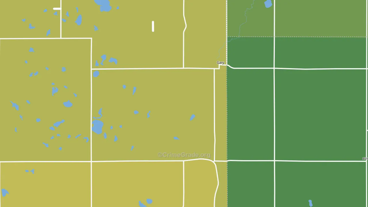 Gary, SD Map of Vehicle Theft Rates