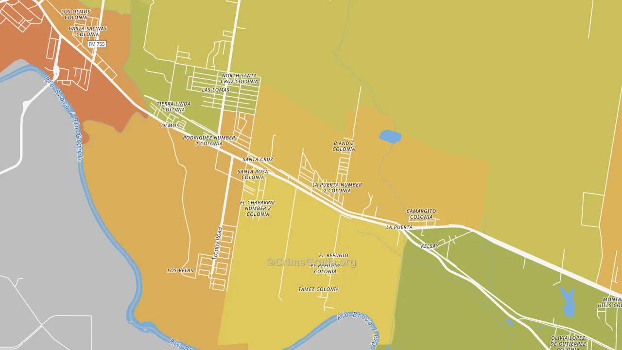 Garza-Salinas II, TX Map of Vehicle Theft Rates