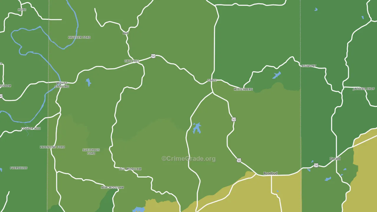Gasconade County, MO Map of Vehicle Theft Rates